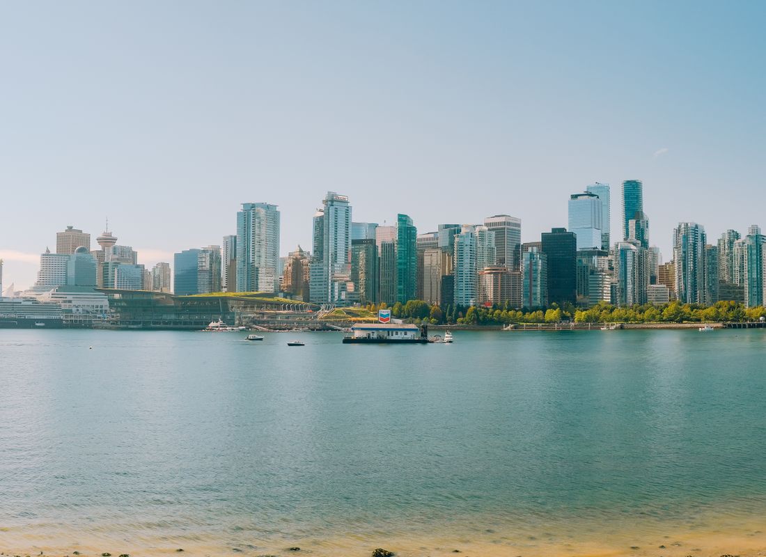 The Vancouver waterfront and downtown skyline where Maple Point Canada is based